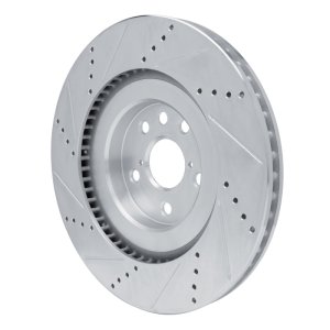 Lexus IS500 Brake Rotor (1) - Right Front - R1 Concepts - Drilled & Slotted - Silver - `13-`25